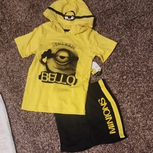 Minions Hoodie and Shorts Set